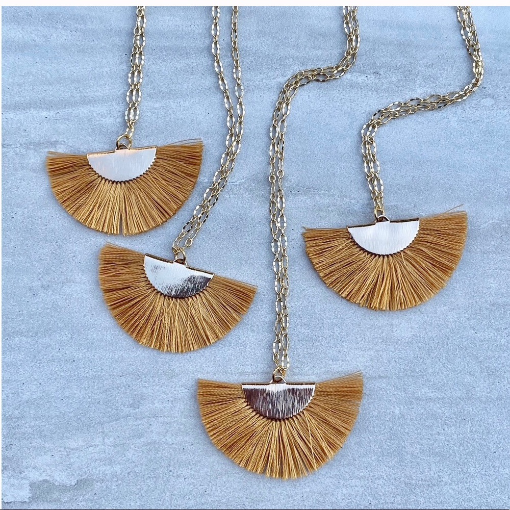 Gold Fan Necklaces